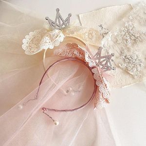 Hair Accessories Elegant Pearl Crowns Flower Wreath Headband Girls Bridal Headdress Bride Garland Head Hoop Wedding Headbands Jewelry