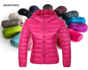 Sedutmo 2018 Winter Ultra Light Womens Down Jackets Short Plus Plus Size 3xl Duck Down Hooded PufferジャケットスプリングコートED0295217802