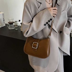 HBP PU Leather Small Underarm Bags for Women 2024 Korean Fashion Retro Simple Shoulder Bag Lady Handbags and Purses