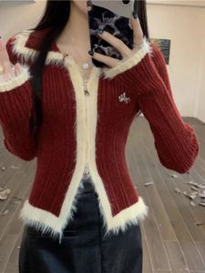 23SS Designer-Damenpullover, gestrickt, Designer-Herbst-/Winter-Cardigan, gestrickt, lockere Jacke, doppelter Briefdruck-Pullover, Damen-Oberbekleidung, dick, Streetwear, SML #008