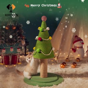 Christmas Tree Cat Crawl Cat Scratcher Board Bed Climbing Frame Tree Climb Toys for Cats House Design Claws Care Pet Scratching 240309