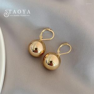 Dangle Earrings Simple Metal Smooth Ball Pendant In Europe And America Women's Daily Wear Jewelry 2024 Fashion Accessories For Gilrs