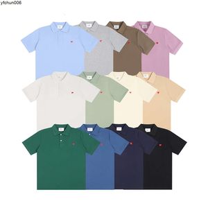 Mens Polos Shirt Classic Paris Style Tee Thickened Small Love Embroidered Casual Polo Shirts {category}