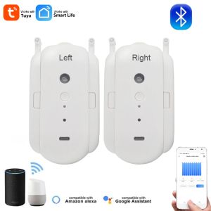 Kontroll Tuya WiFi Smart Wireless Automatic Curtain Opener Laddningsbar Bluethooth -gardiner Byt robot Remote Control Alexa Google Home