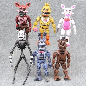 خمس ليال في فريدي 14.5-17 سم 6pcs/الكثير PVC Five Nights Action Figure FNAF Bonnie Foxy Freddy Fazbear Bear Dolls Toys