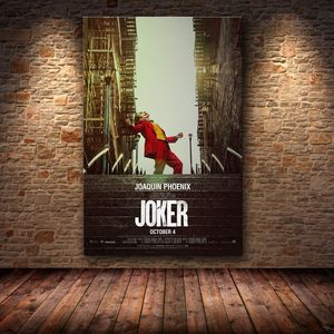 Joaquin Phoenix Poster trycker Joker Poster film 2019 DC Comic Art Canvas Oil Målningsväggbilder för vardagsrumsheminredning T2260G
