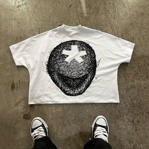T-shirt mass y2k top 2024 gótico punk impressão gráfica tee vintage streetwear 0 camisa de manga curta versionada para homens e mulheres tamanho S-3xl