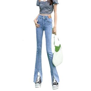 Hey+Jeans Spicy Girl Style Women's Spring And Autumn High Waist Slimming Elastic Micro Flare Split Jeans Jeans