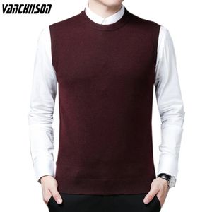 Männer Stricken Weste Grundlegende Pullover Ärmellos für Herbst Winter England Stil Casual O Neck Männliche Kleidung 00076 240312