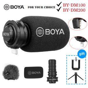 Microphones BOYA BY DM100 DM200 A7H Digital Condenser Mic Microphone for iPhone Samsung Type C Android Phones iPad iPod 3.5mm