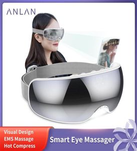 ANLAN Smart Eye Massager Visualizzazione 4D Maschera per massaggio Occhiali EMS Vibrazione 40 Compressa Allevia l'affaticamento 2101081856428
