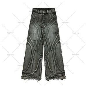 Y2k marca de moda lavada calças de cintura alta homens hiphop retro listrado calças largas versátil casual jeans de grandes dimensões feminino 240227