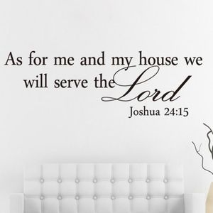 New Home Wall Decals Sticker Decorative As For Me And My House Bible Quote Chirstian Adesivo De Parede Removable Wall Stickers1187N