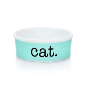 Luxury Blue Bone China Cat Bowls Designer Ceramic Pets levererar Cat Dog Bowl Catdogsuper1st304J