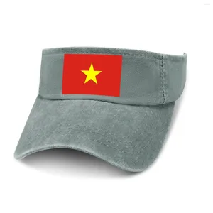 Basker Vietnam Flagg Sun Visor Leaky Top Cowboy Hats Mens Mens Womens Anpassa DIY Cap Sports Baseball Tennis Golf Caps tom öppen hatt