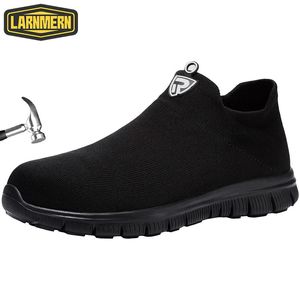 LARNMERN Work Safety Shoes Men Women Steel Toe Lightweight Slip On Breathable Non-slip Summer Shoes For Construct Safety Boots 240228