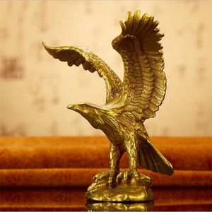 Ornamentos de águia de cobre puro, trompete de cobre único, exposição de águia voadora, grande plano, decorações de escritório para casa, artesanato 198p
