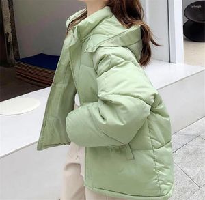 Mulheres Trench Coats Coreano Moda Curto Inverno Jaqueta Mulheres Casual Quente Sólido Com Capuz Parka Casaco Office Parkas Tops Lady 2024 Snow Wear