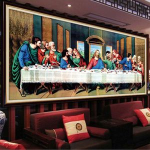 QIANZEHUI Diamond Embroidery Round Diamond The Last supper Jesus Full rhinestone 5D Diamond painting cross stitch needlework T2002399