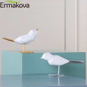Ermakova moderno bonito resina pássaro estatueta ornamentos europeus geométrico origami estátua animal decoração de escritório em casa presente q1128283f