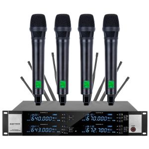 Microphones Professional Wireless Microphone System Full Metal Housing Mobile Phone Microphone True Diversity Suitable for Stage Microphone