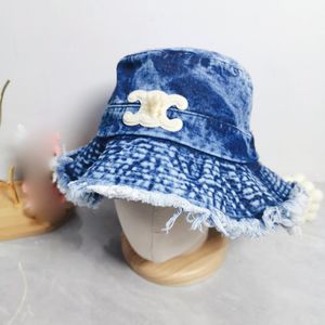 Cappelli da pescatore estivi in denim Cappelli da spiaggia firmati da donna Cappelli a tesa larga da uomo vintage lavati in strada