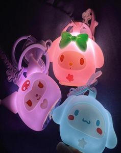 Cartoon Lighting Kuromi Cinnamoroll Charms Biżuter Brelok Blak Plecak Key Pierścień Akcesoria Koszyka 8672333