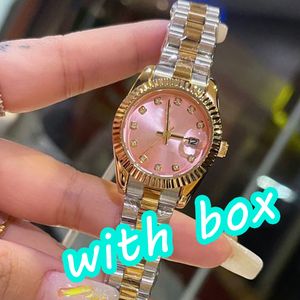 Fashion Diamonds Bezel Womens Watch Classic Designer Watches 28mmvquartz Battery Movement Woman Wristwatches rostfritt stål Rem klänning damer armbandsur