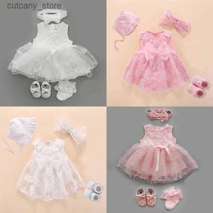 Flickans klänningar nyfödda baby flicka klänningskläder dop klänning vit dopklänning för baby flicka spets vestido bebe robe bapteme 3 6 9 månader l24039