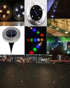 IP65 Vattentät 2LED 4LED SOLAR Utomhus Ground Lamp Landscape Lawn Yard Stair Underground Buried Night Light Home Garden Deco9684097