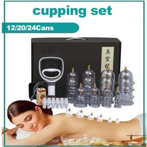 Copos de vácuo massageador conjunto de massagem fisioterapia chinês cupping terapia conjunto ventosa latas anti celulite para massageador corporal