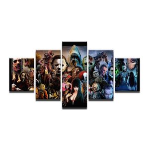 5 Piece Modern Horror Movie Characters Poster Painting On Canvas Wall Art Picture For Living Room Decor Silent Hill Print Poster2482