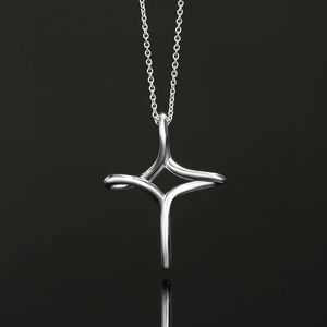 Designer Pendant Neckor Luxury Classic 18K Gold 925 Silver Diamond Long Cross Necklace For Men Women Girls Mother Wedding Party Jewer 3896