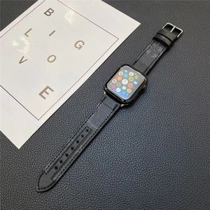 Oryginalny skórzany projektant mody opaski zegarków Apple Watchbands dla Apple Watch Series 3 4 5 6 8 9 Luksusowy pasek zegarków 38 mm 40 mm 41 mm 42mm 44 mm 45 mm 49 mm iWatch Pasme 9127