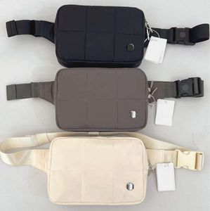 Ll quited Grid Belt Bag Yoga påsar Sport axelrem multifunktion mobiltelefon plånbok 3 färger hög kvalitet