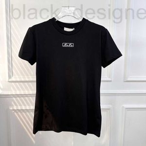 Herr-t-shirts designer hög version nanyou miu hem t-shirt för kvinnor med minimalistisk stil och smal passform. 2024 Early Spring Logo Round Neck Short Sleeved 254k