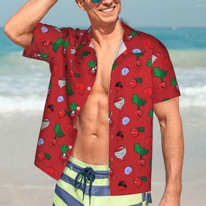 Erkek sıradan gömlekler çılgın turp gömlek komik sebze yenilik hawaii erkekler kısa kollu plaj harajuku tasarım büyük boy bluzlar