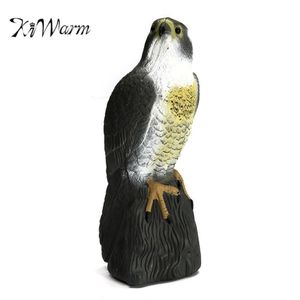KiWarm est realistico falso Falcon Hawk caccia esca deterrente spaventapasseri repellente giardino prato decorazione ornamenti 210911237o