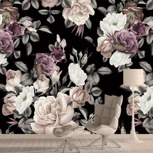 Peony Peel and Stick Floral 3D Po Mural Wallpaper vägg papper papper heminredning tapeter för vardagsrum sovrum väggmålningar roll1202g