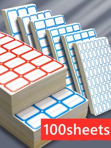 100 Blatt Papieretiketten, selbstklebend, klebrig, weißes Etikett, beschreibbare Namensaufkleber, Preisschild, Notizetikettenleiste, DIY-Aufkleber 240229