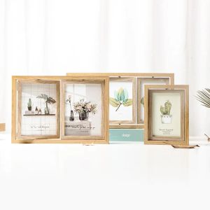 Frame Creative Nordic Wooden Frame Photo Frames For Pictures Desktop Art Picture Frames Photo Frames Rotation Frames Home Decor