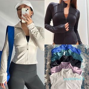 LU LU LEMONS Cerniera a coste Giacche da donna Abbigliamento da yoga Giacca a maniche lunghe Top sportivo Colori per outfit casual