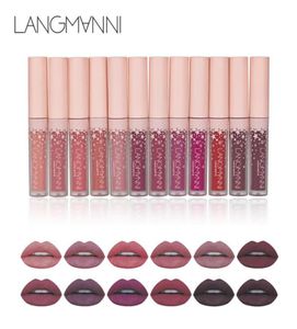 Makeup Matte Liquid Lipstick Makeup Lip Kit Lip Gloss Velvet Tint Långvarig vattentät vattentät läppstift Naken Langmanni33288393843