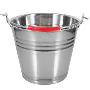 Stainless Steel Bucket Thickened Galvanized Vase Milk Multipurpose Home Metal Water Holder Handle Garbage Can 240307