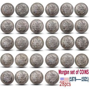 عملة Morgan الأمريكية 1878-1921 مجموعة كاملة من 28pcs نسخ Coin245y