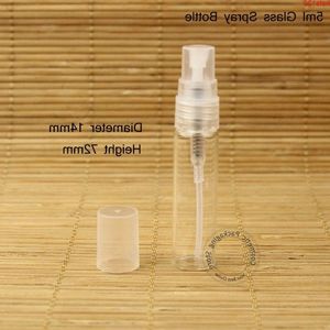 Toptan 100 PCS/Lot Cam 5ml Sprey Şişesi Boş Parfüm Kadınlar 1/6oz Kozmetik Küçük Konteyner Atomizer Plastik Kapak Örnek Jarhood Miktar FMFHD