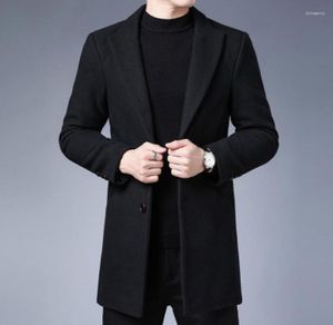 Men039S Trench Coats Fin Fashion Men Wool Blends Mens Casual Business Coat Leisure Overcoat Male Punk Style Dust Jackets2000223