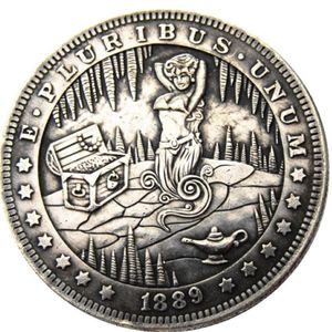 HB10 Hobo Morgan Dollar Skull Zombie szkielet kopia monety mosiężne ozdoby rzemieślnicze