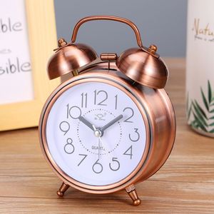 Creative Alarm Clock Vintage Retro Silent Pointer Clocks Spela Bell Loud Alarm Clock With Light Bedside Home Decor281n