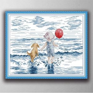 Seaside Handmade Cross Stitch Craft Tools Stickerei-Handarbeitssets, gezählter Druck auf Leinwand DMC 14CT 11CT3400